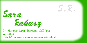 sara rakusz business card